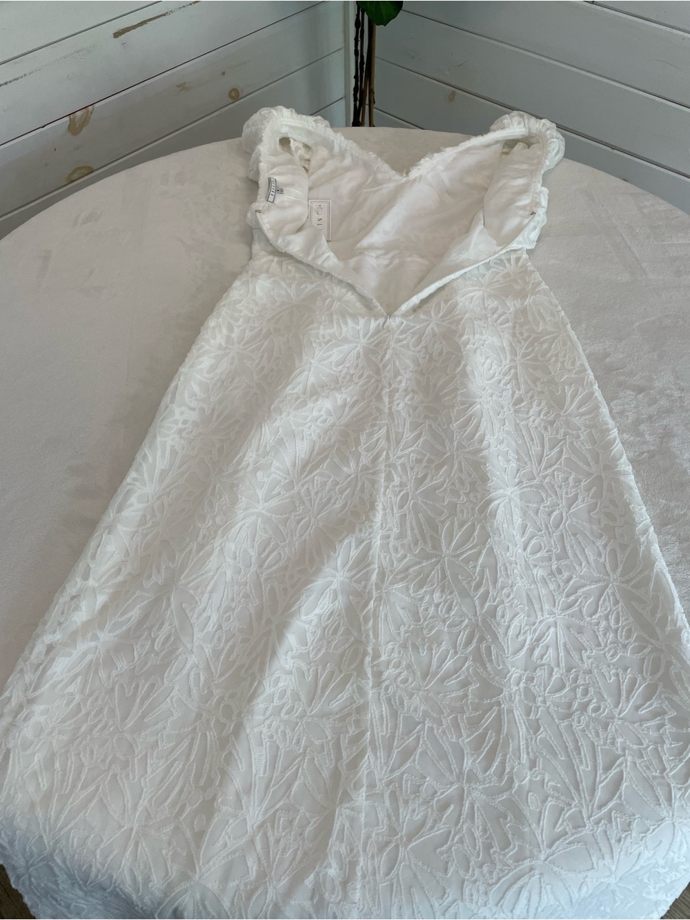 NWT Senlis Size M White Floral Textured Ruffle Maxi Dress Sleeveless Pockets - Picture 13 of 17